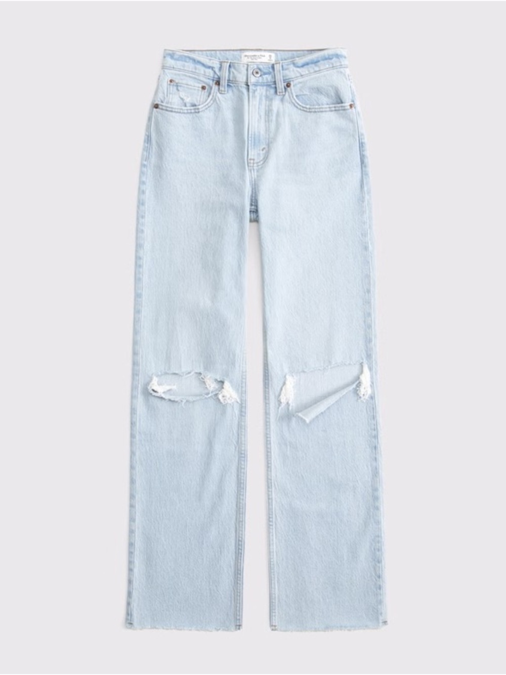 High Rise 90s Relaxed Raw Hem Destroy Jean 31/12XL Abercrombie & Fitch